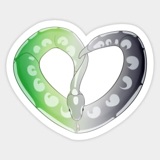 Ball Python Heart (Aro Pride Design) Sticker